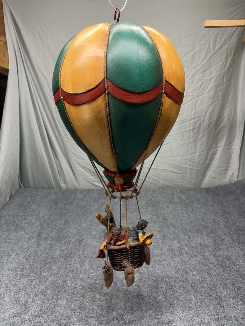 Hot Air Balloon Hanging Sculpture MCM Decor Folk Art Vintage 1970s Allan Agohob
